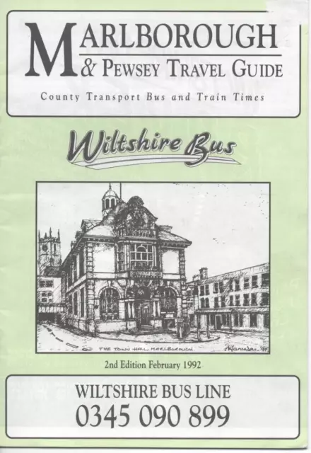 Marlborough & Pewsey Travel Guide - Bus Timetables - February 1992