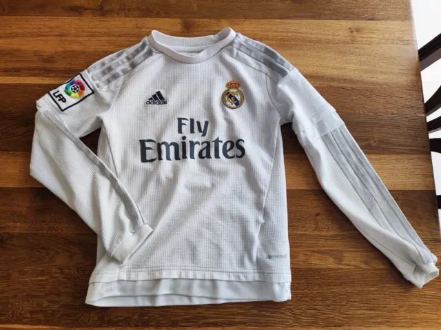 Adidas Climacool Real Madrid langarm Trikot Gr. 140 weiß