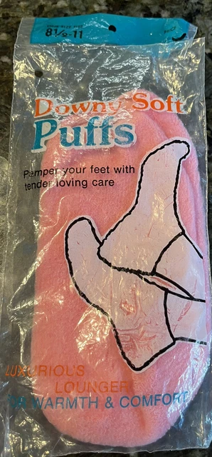 Downy Soft Puffs Bootie Socks Usa Acrylic Pink Nos Sealed Squishy Whispy