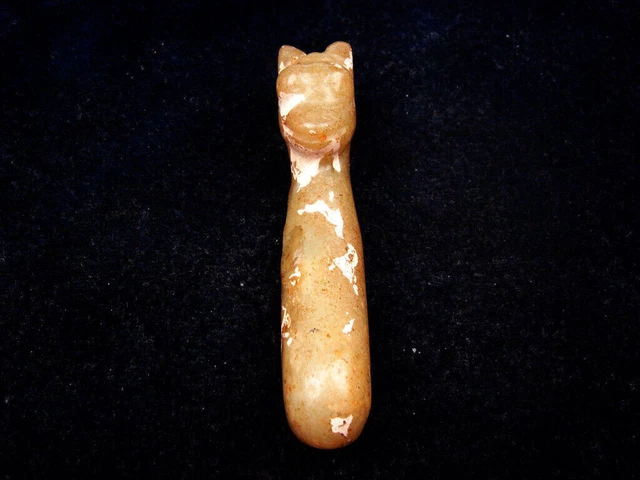 Old Nephrite Jade Stone Carved Sculpture HongShan Culture Dragon #06252306