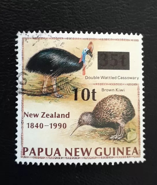 Papua New Guinea 1994  Surcharge stamp Birds  10t/35t Overprint, used
