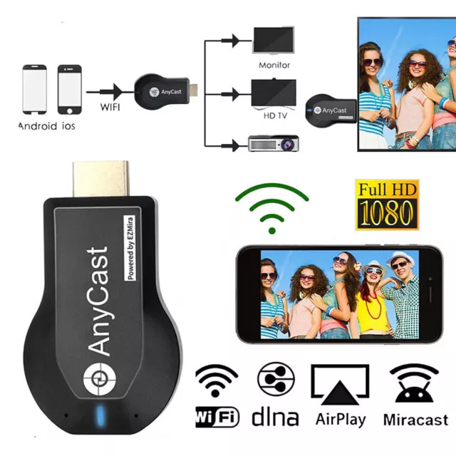 Anycast M2 Plus 1080P HDMI TV Stick Miracast AirPlay DLNA WiFi Empfänger Dongle