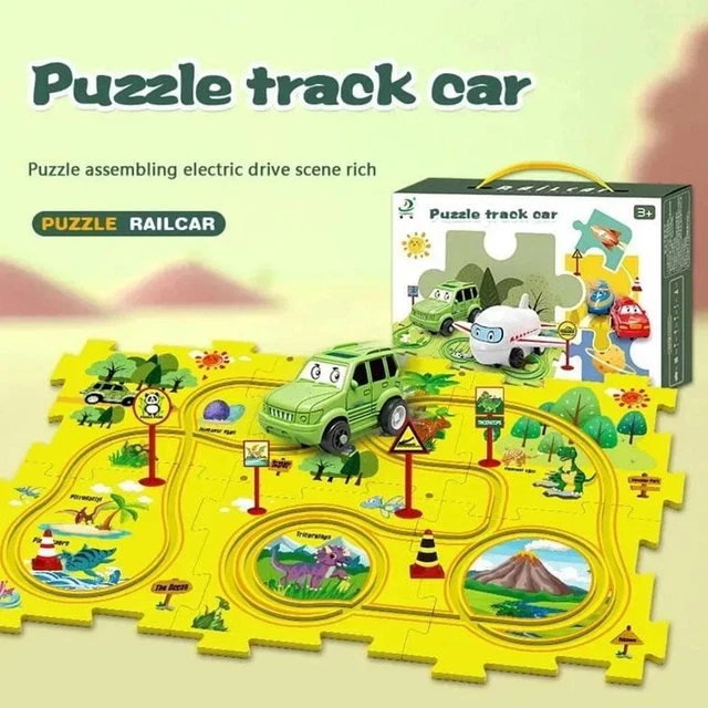 DIY Assembling Electric Trolley,Children's Educational Track Play-Set D9M2
