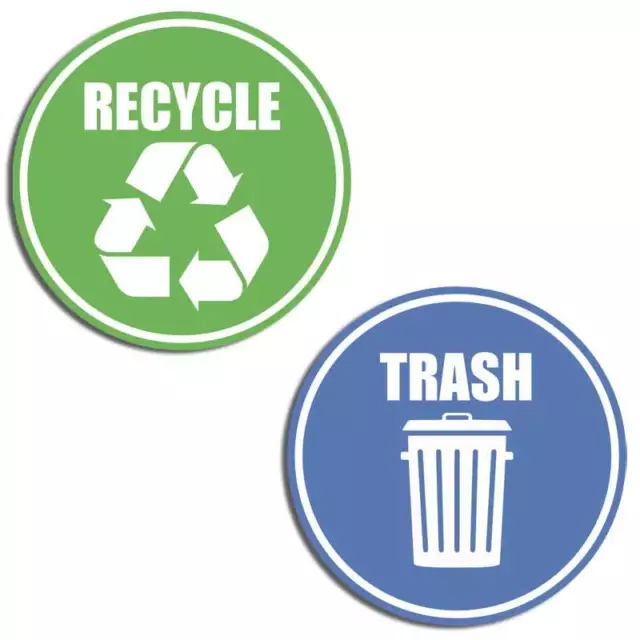 Trash and Recycle Decal Home Garage Office Commercial Restaurant Garbage Sticker