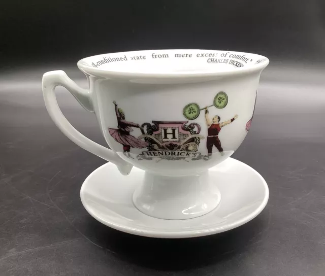 Hendricks Gin Strongman Charles Dickens Cup and Saucer Ex Cond