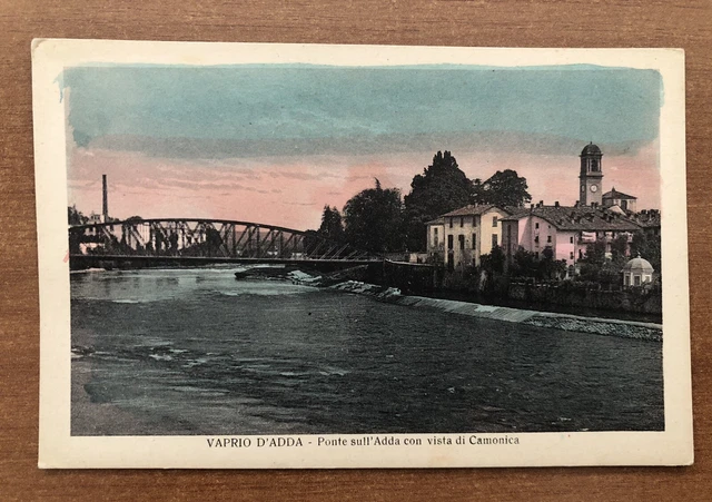 Vaprio D’adda ( Milano ) Ponte Sull’adda Con Vista Di Camonica
