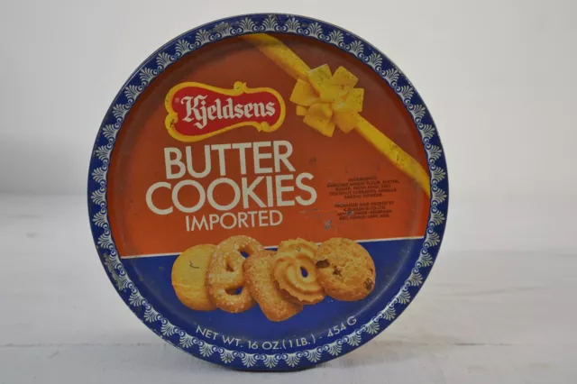 Scatola di latta rotonda Copenhagen Butter Cookies Box Vintage Danmark  Biscotti
