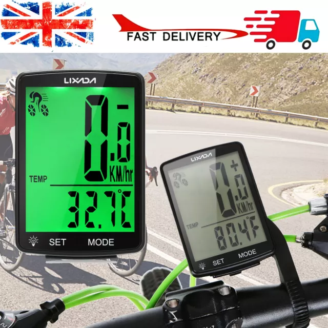 Wireless Bike Computer Speedometer Speedo Bicycle Odometer Lcd Waterproof s C8U3