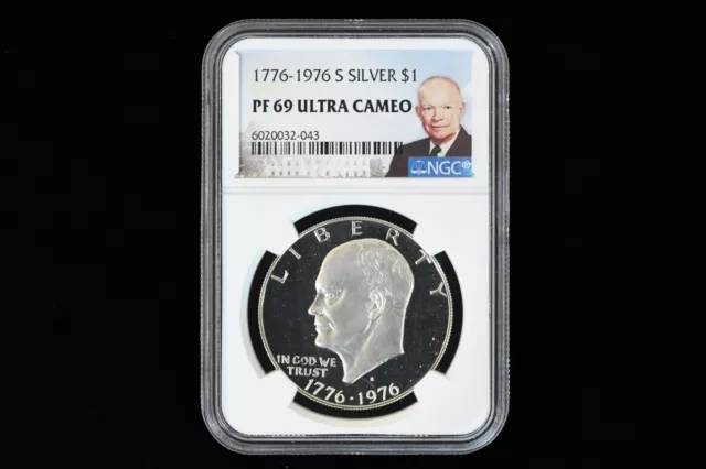 1776 - 1976 S Silver Eisenhower Dollar $1 NGC PF69 ULTRA CAMEO