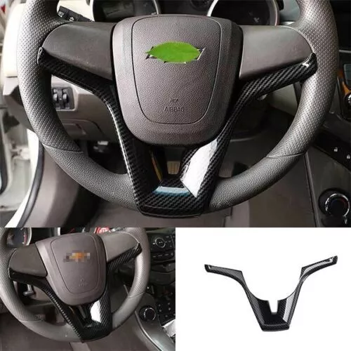 Carbon Fiber Cover Trim For Chevrolet Cruze 2010-2016 1PCS Steering Wheel Strip
