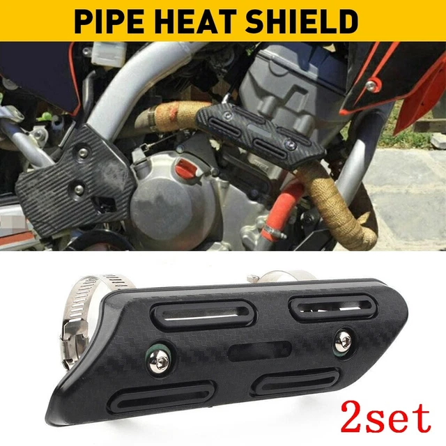 2X Exhaust Pipe Heat Shield Heel For Guard 2003-2019 Honda CRF125F CRF230F Black