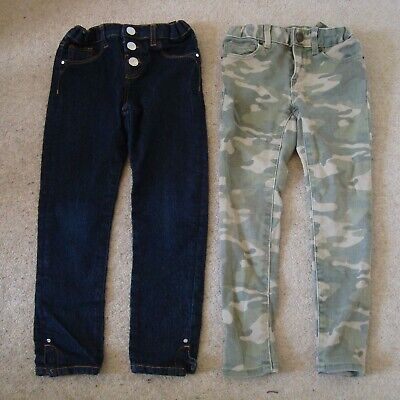 2 jeans da bambina GAP/River Island 4-5 anni (110 cm) denim blu super skinny mimetici