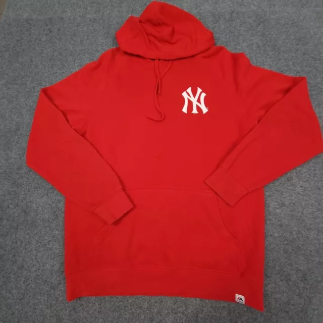 New York Yankees Jumper mens MEDIUM red Hoodie fleece winter majestic Size M