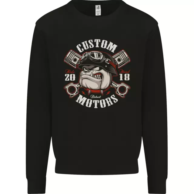 Felpa Maglione Maglione Maglione Moto Moto Biker Moto Bulldog Personalizzata