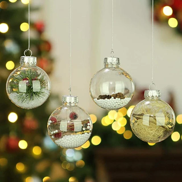 Práctica bola transparente para decoración de árbol de Navidad construbles de Navidad