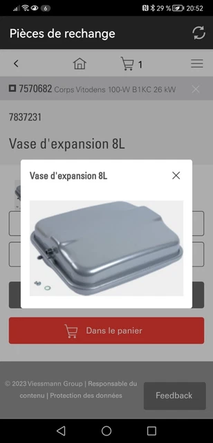 Vase d'expansion Viessmann 7837231