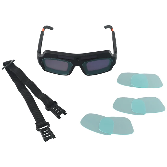 High Performance Solar Auto Darkening Welding Glasses with 6 Durable Lenses