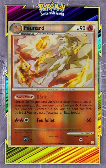 Feunard Reverse - HS01:HeartGold SoulSilver -7/123-Carte Pokemon Française