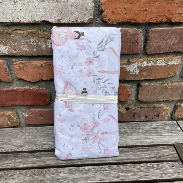 Juego de sábanas orgánicas para niños pequeños Pottery Barn Kids sin funda de almohada rubor nuevo sin etiquetas