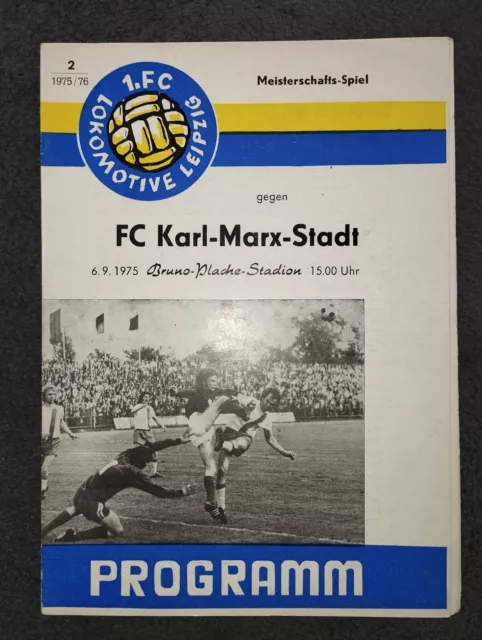 Programm 1.FC Lokomotive Leipzig - FC Karl Marx Stadt / Oberliga / 1975/76