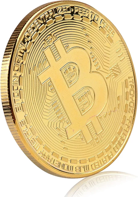 Bitcoin Commemorative Coin 24K Gold Plated BTC Limited Edition Collectible Coin
