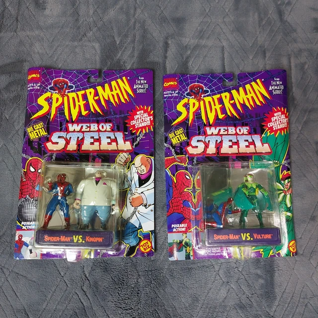 Marvel Toy Biz Diecast Metal Figures On Card Spiderman Vintage 1994 *Lot Of 2