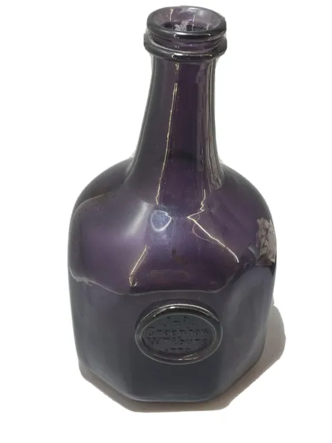 Jn Greenhow Williamsburg 1770 Amethyst Blown Glass Reproduction Bottle