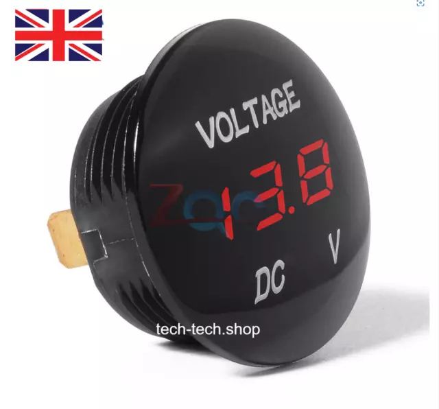 Car Motorcycle Camper Voltmeter DC 12V-24V LED Panel Digital Voltage Volt Meter