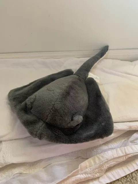 Seaworld Sea World Sting Ray Gray Plush Soft Toy Stuffed Animal 15"