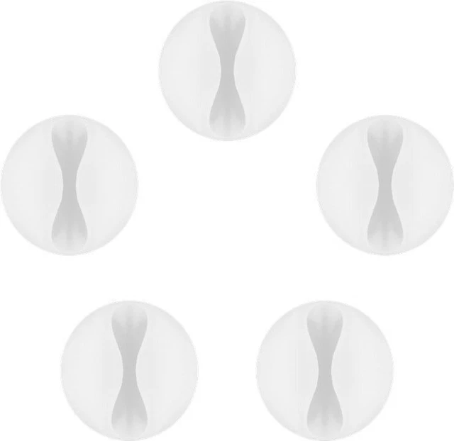 10x Kabelführung für den Schreibtisch; Kabelmanagement 5er Set weiss