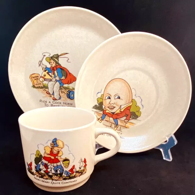 Beautiful Johnson Brothers Child’s Rhymes Breakfast Trio - Cup, Saucer & Plate