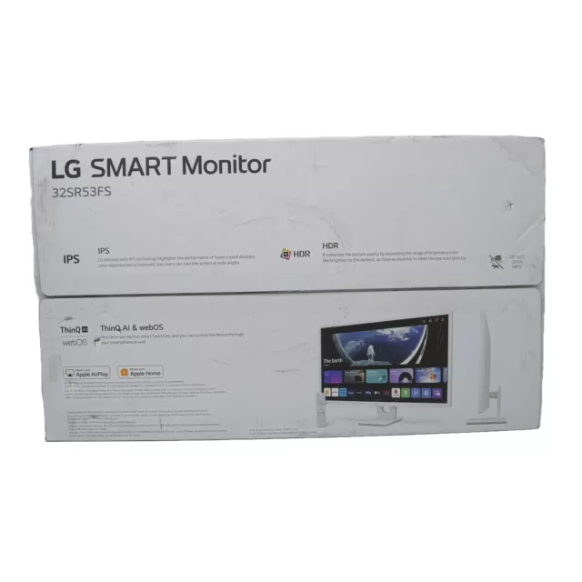 LG  32SR53FS, 32" FHD IPS Smart Monitor with webOS New Open Box