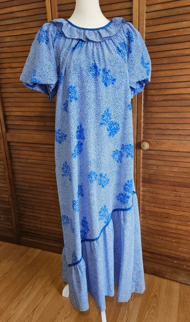 VTG LIBERTY HOUSE NATURALLY Petite HONOLULU HAWAII MUUMUU MAXI DRESS FITS sz 8