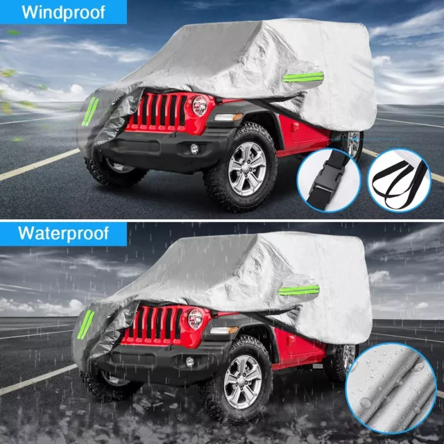 Pour Jeep Wrangler JL CJ YJ TJ 2-portes 87-19 Housse de protection Voiture Bâche 2