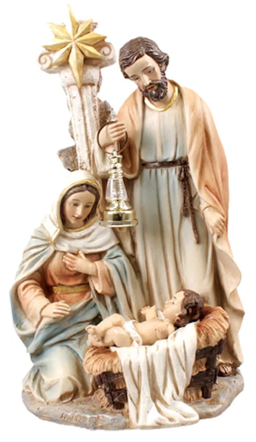 Heilige Familie Statue – Maria, Josef & Jesuskind, 6,5 Cm, Religiöse Weihnachtsdekoration Aus Kunstharz