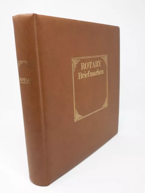 LINDNER Ringbinder 1102 hellbraun mit Aufdruck: ROTARY gebraucht (Z2361)