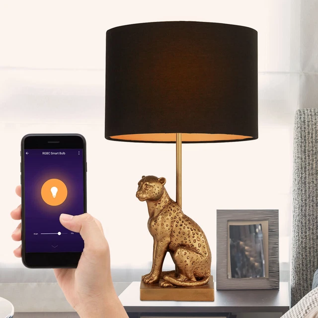Lampada da tavolo LED Smart RGB Google Alexa tessuto lettura luce notturna dimmer