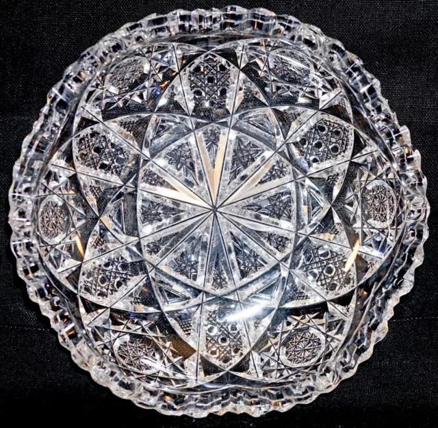 ABP American Brilliant Period Cut Glass Low Bowl 6" J. Hoare & Co. Corning
