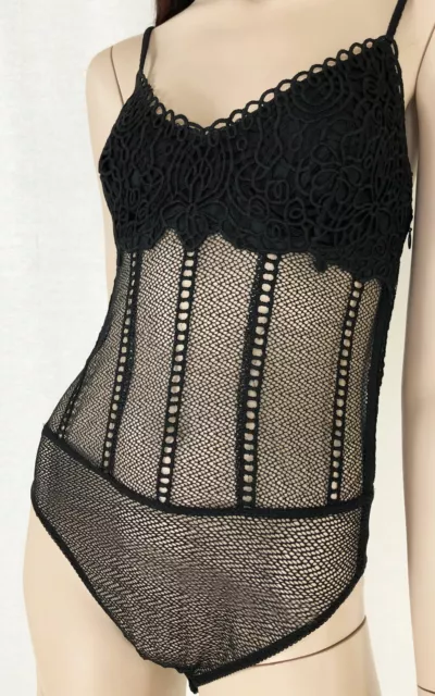 La Perla intricate macrame lace Bodysuit has an underwire lined cup AU 14  Nude