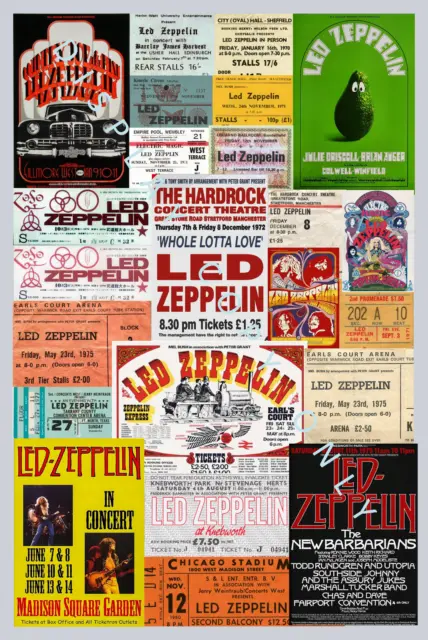 **LED ZEPPELIN**  1970's TOUR Memorabilia POSTER  8in X 12inch **NEW**