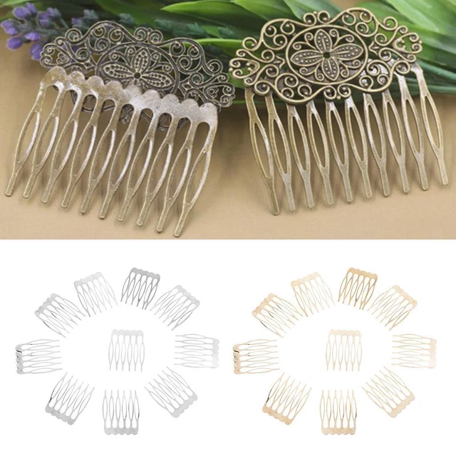 20 stücke Gold Silber Blank DIY Haarkamm Seitenkämme Schmuckherstellung
