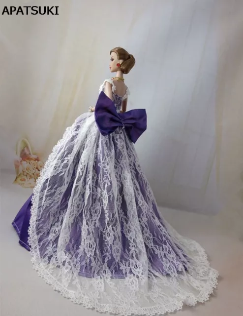 Purple Bowknot Lace Wedding Dress for 11.5" Doll Princess Dresses Doll Clothes