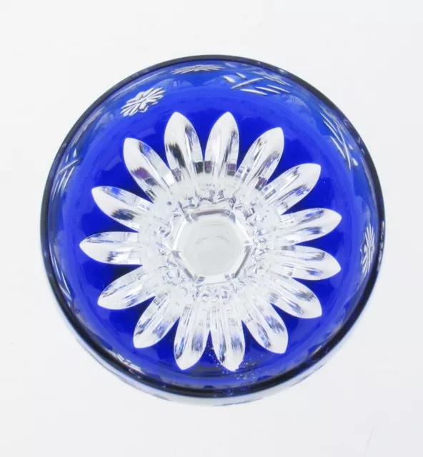 Gral Glas gralglas Weinrömer Überfang Geschliffen Royalblau Königsblau Blume 3