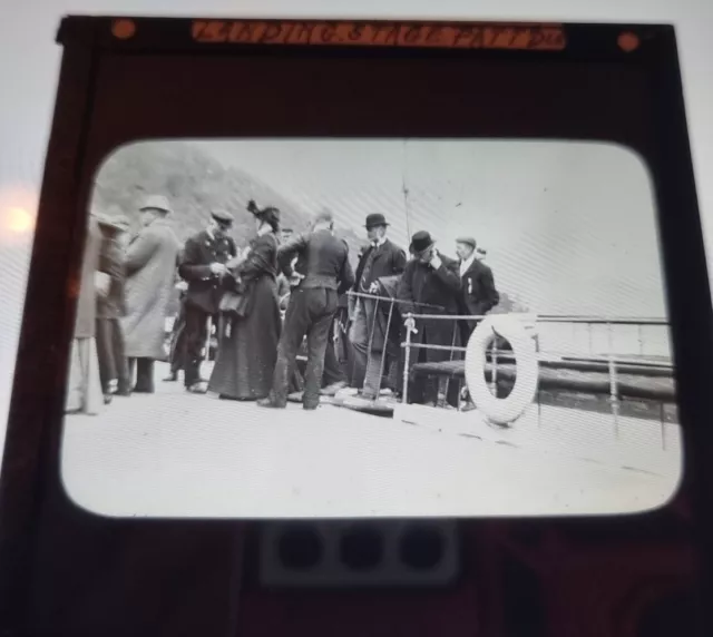 Victorian Magic Lantern slide Patterdale landing stage On Ullswater England