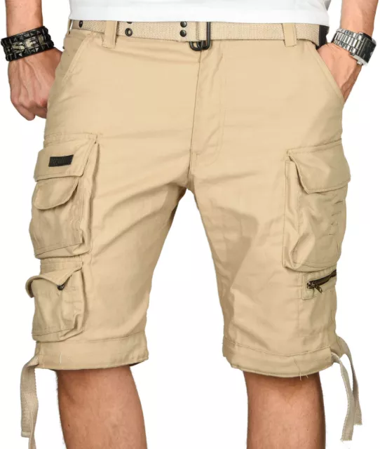 Pantalones cortos cargo de diseño para hombre beige W30 NK12 R13-E