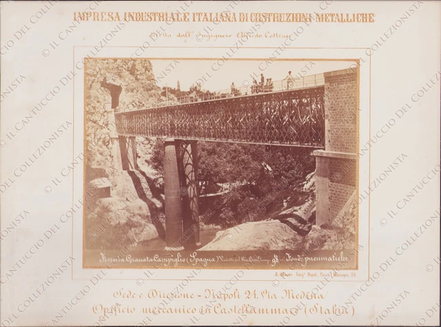 SPAIN Railroad bridge GRANADA CAMPIGLIO Viaduct Rio Genil Railway Albumen Photo