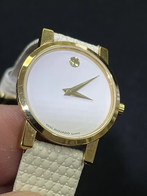 Orologio Movado 87 A1 845 Quadrante Museo Bianco Tono Oro Donna Quarzo 3