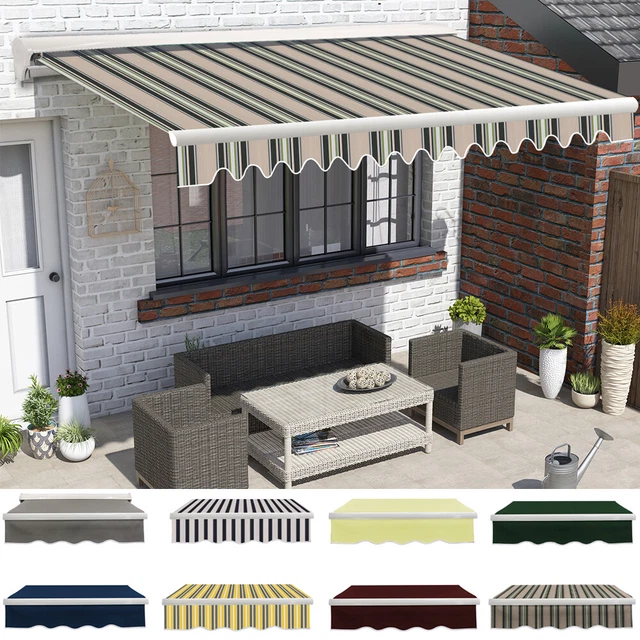 HALF CASSETTE ELECTRIC Awning Garden Sun Shade Retractable Canopy Top