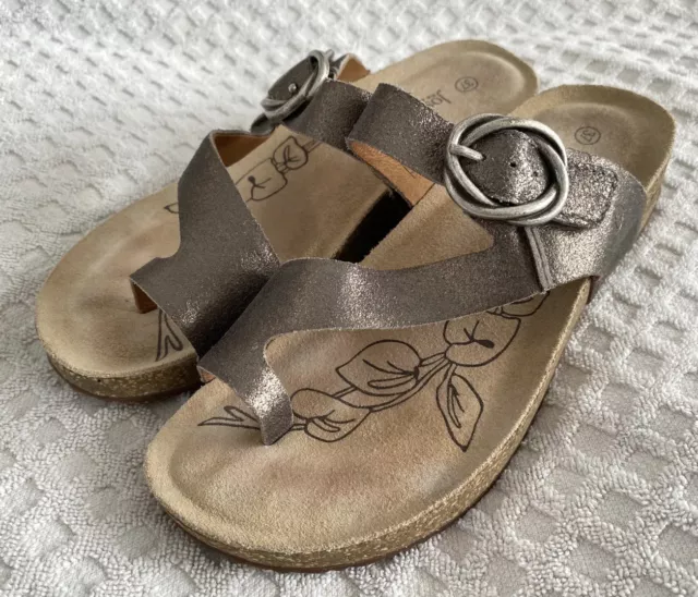 Josef Seibel Tonga 52 Toe Ring Sandals Anthracite Size 37 US 6.5 Retail $150