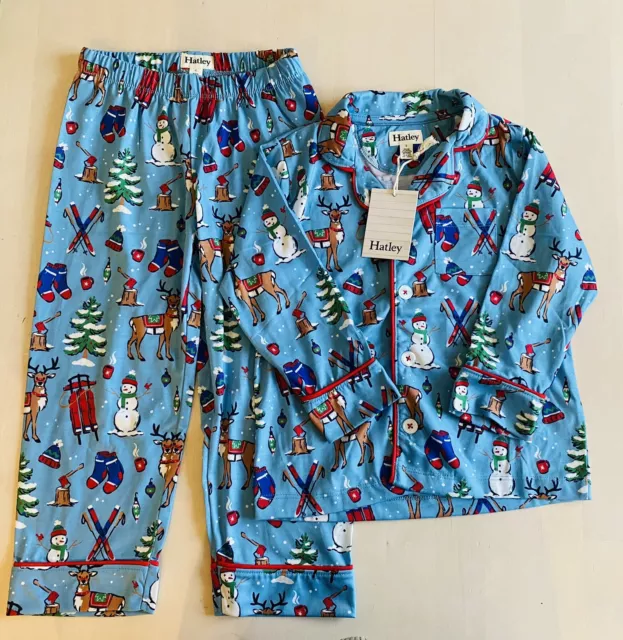 Hatley Winter Wonderland Button Down pyjamas unisex BNWT Age 4 Years